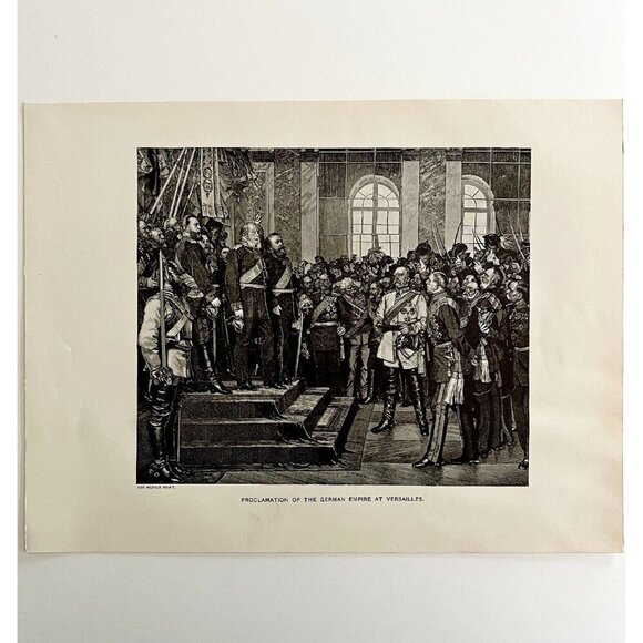 German Empire Versailles Wilhelm I Bismarck Typogravure Victorian 1894 DWS4 - Picture 2 of 2
